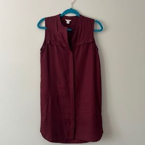 Fossil burgundy button up dress with pockets. Size 0. Worn once